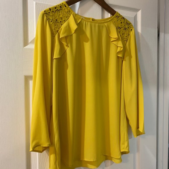 Van Heusen Long-sleeved Yellow Top - Picture 1 of 7